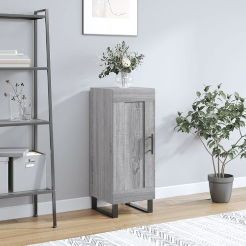 Vidaxl Buffet Sonoma Gris 34,5x34x90 Cm Bois D'ingénierie