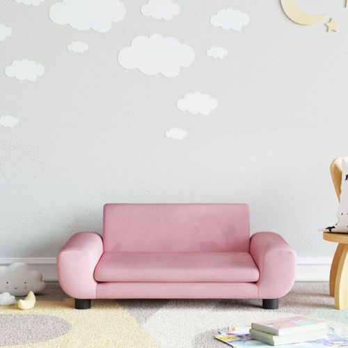 Vidaxl Canapé Pour Enfants Rose 70x45x33 Cm Velours