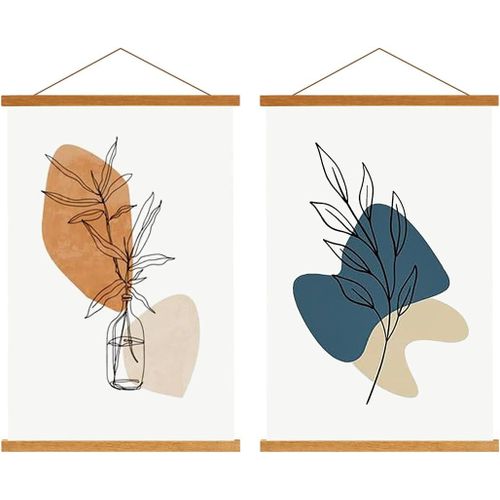 B3 Cadre Poster Magnétique 40 CM, 40x60 40x50 Cadre Photo Aimanté en Bois Naturel pour Affiche Cadre Magnétique Cadre d'affiche Cadre Suspendu Porte-affiches (40cm, Teck, 2 Paquets)