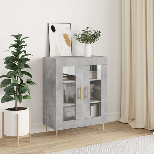 Vidaxl Buffet Gris Béton 69,5x34x90 Cm Bois D'ingénierie