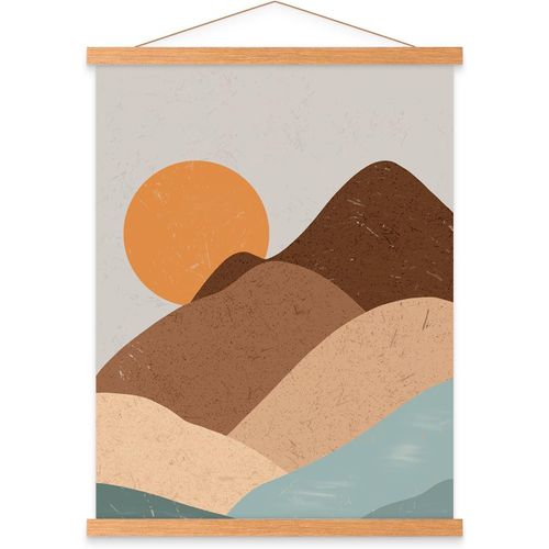 Cadre Photo B3, Cadre Poster Aimanté Bois Naturel pour Poster Cadre Magnétique Cadre Suspendu Cadre d'affiche (35cm,Teck)