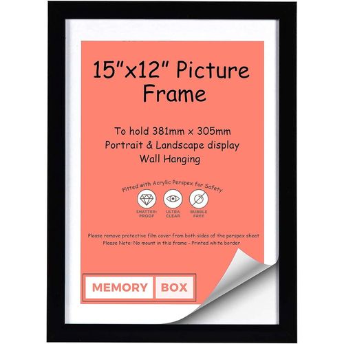 Cadre Photo en MDF avec Plaque en plexiglas Noir 20 mm 38,1 x 30,5 cm