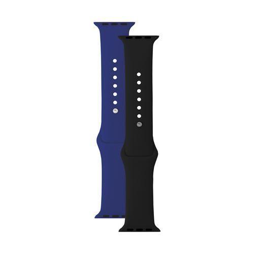 Pack De 2 Bracelets Active Pour Apple Watch 42-44mm 42-44 Mm Noir Et Bleu Bigben