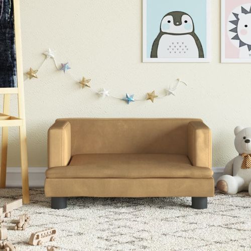 Vidaxl Canapé Pour Enfants Marron 60x40x30 Cm Velours