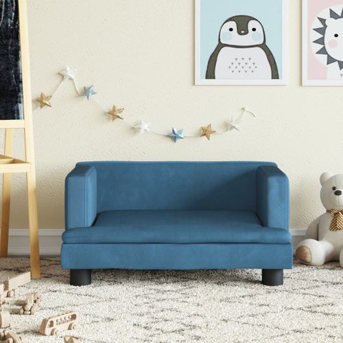 Vidaxl Canapé Pour Enfants Bleu 60x40x30 Cm Velours