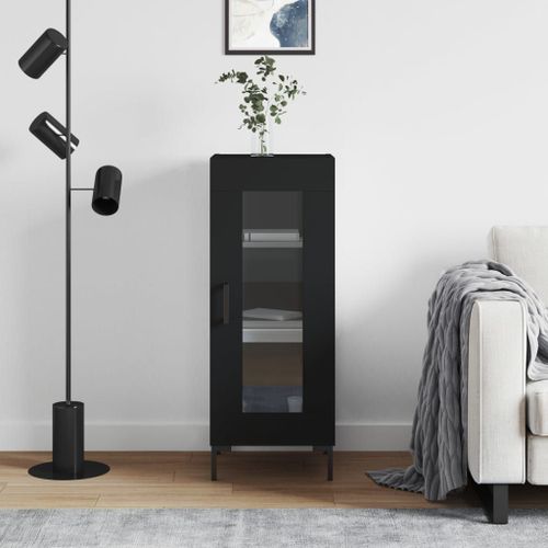 Vidaxl Buffet Noir 34,5x34x90 Cm Bois D'ingénierie