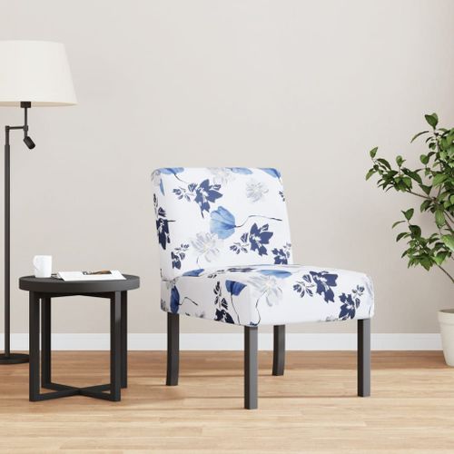 Vidaxl Fauteuil Sans Accoudoirs Bleu Tissu Avec Fleurs