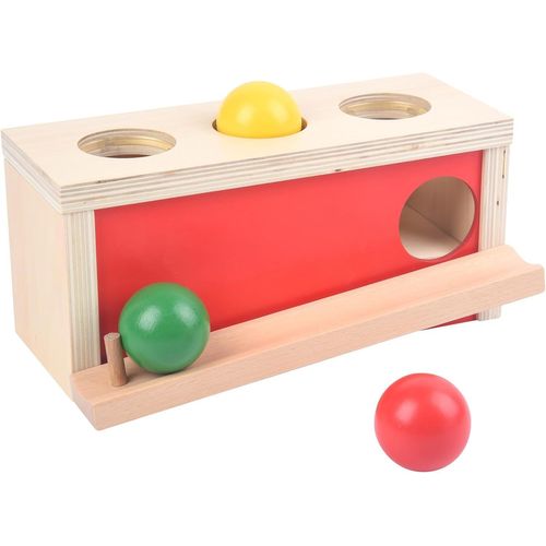 Jouet Montessori 1 2 Ans, Boite De Permanence Montessori, Jouet De Chute De Balle, Jouet En Bois Bebe 1 An, Motricite Bebe 1 An, Jeux Eveil Bebe 12 18 Mois, Object Permanence, Motricité Fine