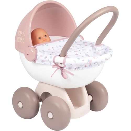 Baby Nurse - Landau Câlin - Pour Poupons Et Poupées - Roues Silencieuses - Bac De Rangement - Tissu Lavable - 220377 Beige