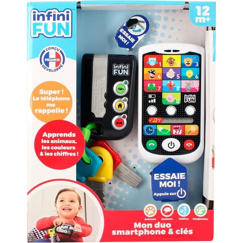 Mon Duo High-Tech Téléphone + Clés - Un Téléphone Et Des Clés Ultra Réalistes ! - Jouets D'imitation Multi-Apprentissages Dès 12 Mois