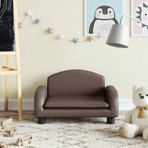 Vidaxl Canapé Pour Enfants Marron 50x40x30 Cm Similicuir