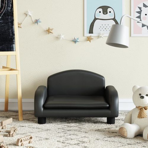 Vidaxl Canapé Pour Enfants Noir 50x40x30 Cm Similicuir