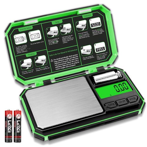 Balance De Précision 200g/0,01g,Balance De Poche,Balances De Bijoux,Balance Grammes,Balance Herbes,Portable Balances Poudre,Balances De Cuisine Numérique Pour Voyage (Pile Incluse)-Vert Clair