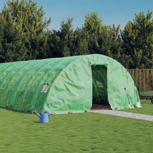 Vidaxl Serre Avec Cadre En Acier Vert 50 M² 10x5x2,3 M