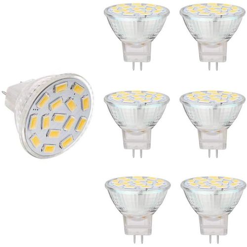 6x Ampoule Led Mr11 Gu4 3.5w, Non Dimmable, Ampoules Led Spot Gu4, Équivalent Halogène 25-35w, 350lm, Blanc Froid 6000k, Ac/Dc 12v, Angle De Faisceau 120°, Lot De 6