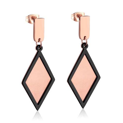 Boucles D'oreilles Rectangulaires En Plaqué Or Rose Pour Femmes, Bijoux De Fête Surdimensionnés, 316l