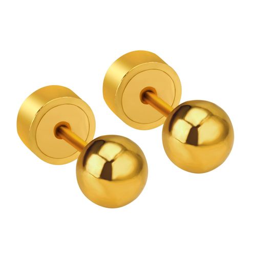 Boucles D'oreilles Piercing Étanches En Acier Inoxydable Plaqué Or Étoile, Goujon Boule, Petit Coeur, Croix, Vente En Gros, Bijoux