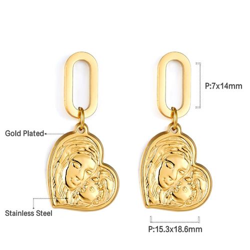 Boucles D'oreilles Chic Coussins Love, Huggie Drops, Acier, No Fade Dangle Cowcles, Round Hoops, Tarjuvenfree Chimjewelry, Mother Gifts Generator
