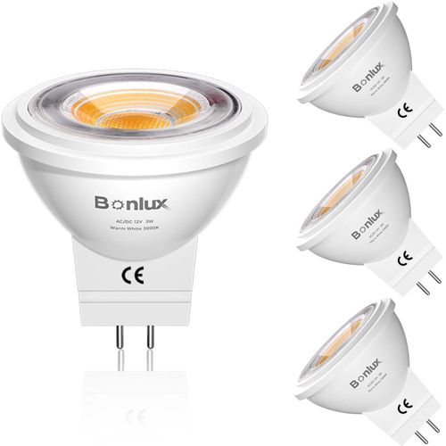 Gu4 Mr11 Led 12v Light, 3w Spot Blanc Chaud 3000k Spot Remplacement 35w Lampe Réflecteur Ampoule 350lm Spot 38 ° Angle De Faisceau (4pcs)