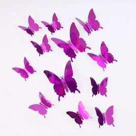 Stickers Muraux Autocollant 3D forme Papillons Effet Miroir -12