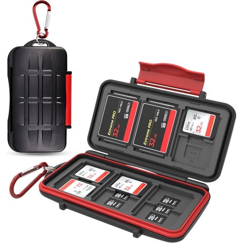 36 Slots Support de Carte SD pour 18 TF + 12 SD + 6 CF Support de Carte Mmoire tui Portefeuille de Stockage MSD Micro SD SDHC SDXC Carte Mmoire SDUC avec Mousqueton Compact et Portable