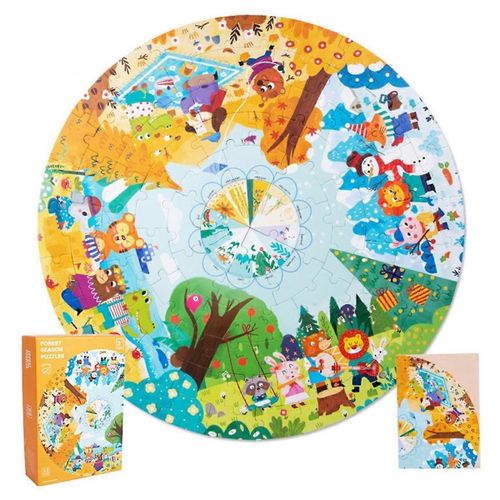 360 Degrs Jigsaw Puzzle Spinner -20.9in Rond Puzzle Titulaire Rotatif Puzzle Table Puzzle Board Pour Gift-Forest