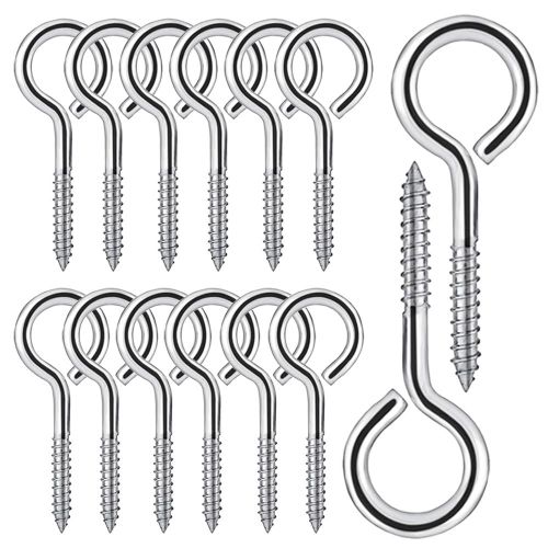 20 Pièces M5 Piton à Visser en Acier Inoxydable 304 Vis Mouton Oeil Rond Auto Taraudeuse Vis à Anneau Crochets à Oeil Boulon à ?il Crochets Piton à Vis 65mm