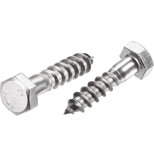 Hexagonal Tire-fond M8 x 30mm 304 Inox Acier Demi-fil Autotaraudeuse Boulons pour Bois Vis 10Pcs