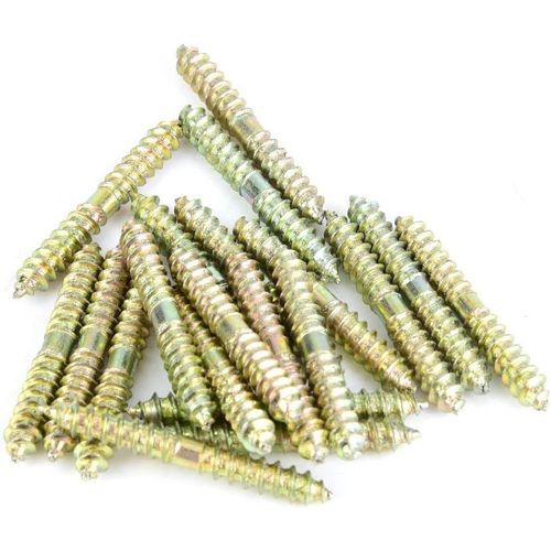 Goujon à vis - 5 * 40mm Goujon Connecteur de meuble à bois Vis à double extrémité pour Meuble Fixation 20pcs Double Tête Vis Finies Boulons Filet Autotaraudeur