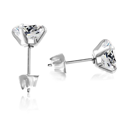 Boucles D'oreilles Rondes Aaa Cubique, Clips À 4 Broches, Piercing Tragus, Clairement Pierre, Clip, Cartilage, Bijoux, Nouveau, 2 Pièces/1 Paire