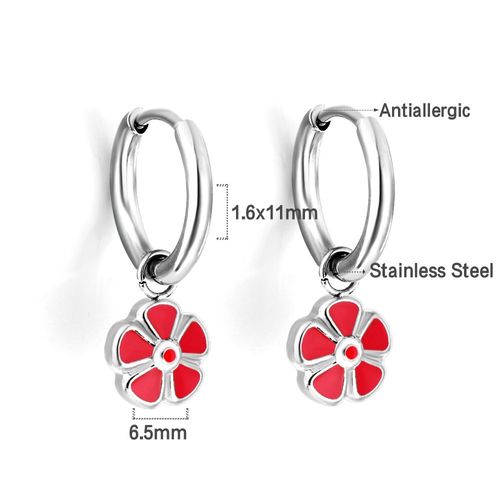 Boucles D'oreilles Pendantes Andrflowers Pour Filles Et Femmes, Petits Tournesols Rouges Colorés, Pendentif Décoratif Sur Les Oreilles, Vert Et Bleu, Cadeaux D'été
