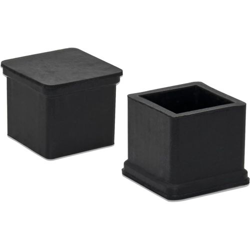 Lot De 4 Embouts Carrés En Caoutchouc Antidérapant Pour Pieds De Chaise, De Table, De 20 X 20 Mm (2,0 X 2,0 Cm), Noir