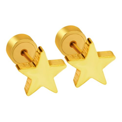 Boucles D'oreilles Piercing Étanches En Acier Inoxydable Plaqué Or Étoile, Goujon Boule, Petit Coeur, Croix, Vente En Gros, Bijoux