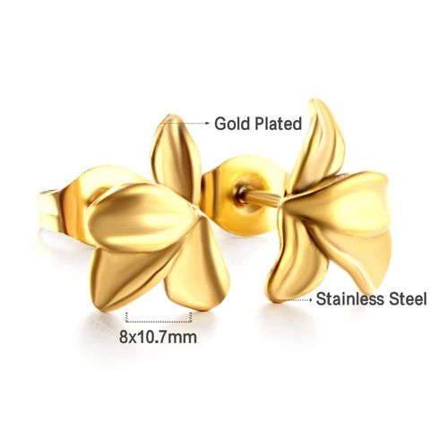 Boucles D'oreilles À Tige En Acier Inoxydable En Forme De Fleur De Carillon, Coquillages Blancs, Piercing 5 Prune, Petits Cadeaux Romantiques Pliables, Livraison Gratuite