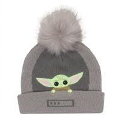 Bonnet À Pompon Grogu Dans Le Berceau - Disney - Le Mandalorien - Gris - 100% Acrylique - Taille Unique