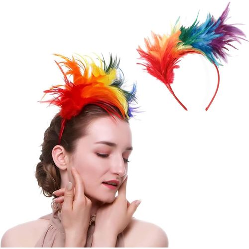 Serre-Tête À Plumes, Serre-Tête À Plumes Multicolores, Pour Fille, Pour Femme, Fête De Pâques, Mariage, Halloween, Fête[L705]