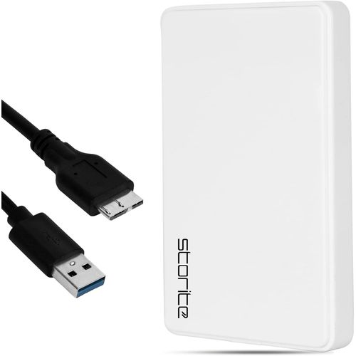 Disque Dur Externe 1To HDD USB3.0 Ultra Rapide et Fin pour la Sauvegarde des données ¿ Disque Dur Portable Compatible pour Mac, Ordinateur Portable, PC, PS4, Console de Jeu (Blanc).[G236]