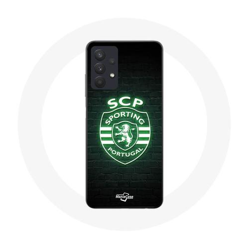 Coque Samsung Galaxy A32 5g Scp Sporting Portugal Lumineux Fond Noir