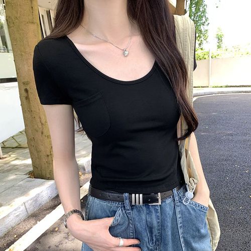 Magnifique T-Shirt À Manches Courtes Et Col Rond Pour Femme