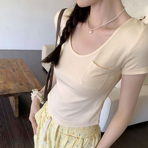 Magnifique T-Shirt À Manches Courtes Et Col Rond Pour Femme