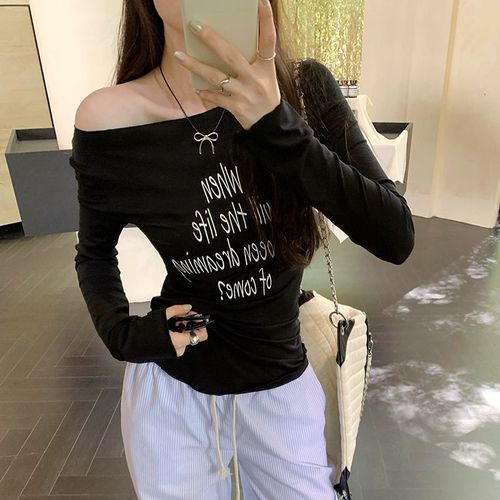 T-Shirt À Imprimé De Mots Doux Et Fin, Résistant Au Soleil, Pour Femme, Chemise Chaude Pour Fille, Printemps Et Été