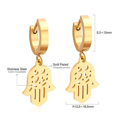 Boucles D'oreilles Rondes En Acier Inoxydable, 1 Paire, Pendentifs De Style Coréen, Plaqué Or, Bijoux Pendant, Collier, Cadeau