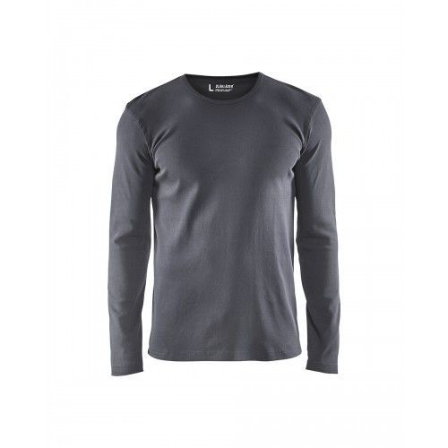 T-Shirt de travail côtelé uni à manches longues 3314 - gris clair - XL BLAKLADER