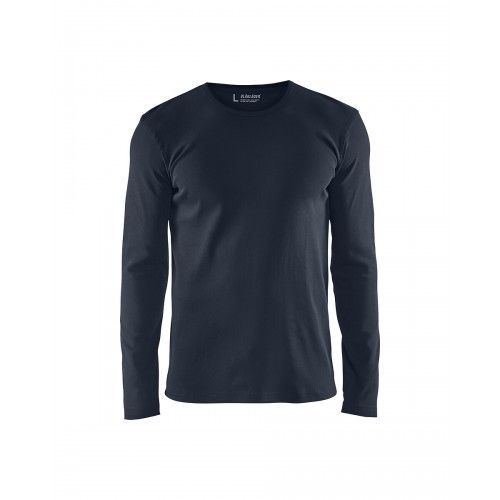 T-Shirt de travail côtelé uni à manches longues 3314 - bleu marine foncé - S BLAKLADER