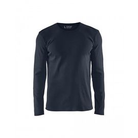 T-Shirt de travail côtelé uni à manches longues 3314 - bleu marine foncé - S BLAKLADER
