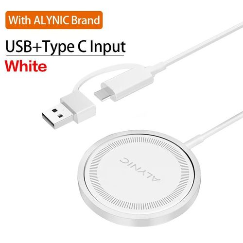 Chargeur Sans Fil Magnétique 30w, Support De Charge Rapide Pour Iphone 15 14 13 12pro Max Airpods Pd Usb A, Station D'accueil Pour Chargeurs De Téléphone-White Pd And Usb A