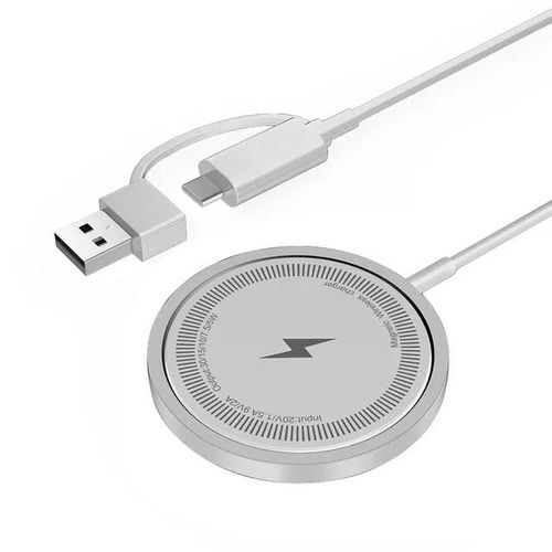 Chargeur Sans Fil Magnétique 30w, Support De Charge Rapide Pour Iphone 15 14 13 12pro Max Airpods Pd Usb A, Station D'accueil Pour Chargeurs De Téléphone-White Pd And Usb A