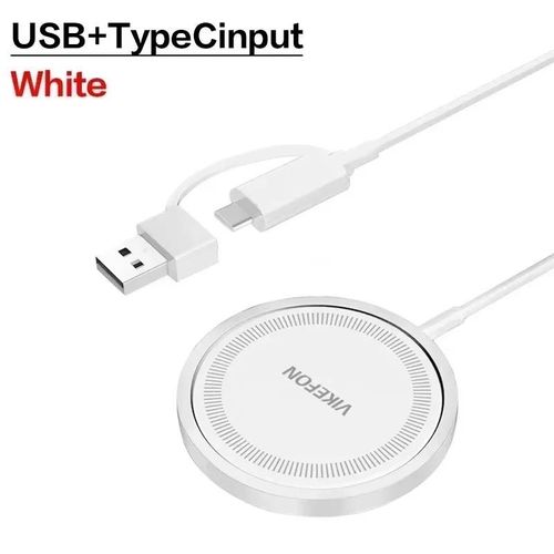 Chargeur Magnétique Sans Fil 30w, Pour Macsafe Iphone 16 15 14 13 Pro Max, Mini Station De Charge Sans Fil Rapide, Chargeurs Magnétiques-White Usb Type C