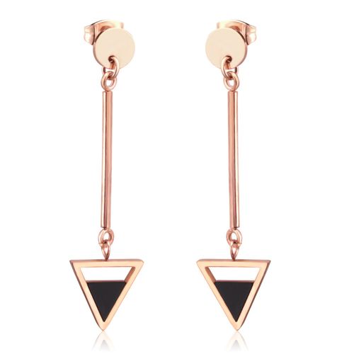 Boucles D'oreilles Rectangulaires En Plaqué Or Rose Pour Femmes, Bijoux De Fête Surdimensionnés, 316l