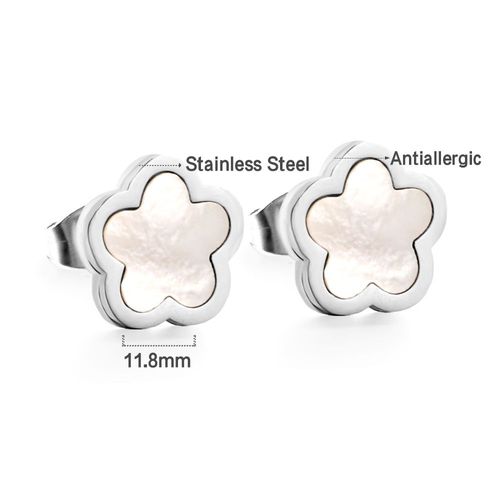 Boucles D'oreilles À Tige En Acier Inoxydable En Forme De Fleur De Carillon, Coquillages Blancs, Piercing 5 Prune, Petits Cadeaux Romantiques Pliables, Livraison Gratuite
